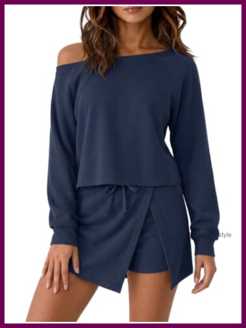 Women's 2 Piece Skirt Set Off Shoulder Top Mini Skort Tennis Casual